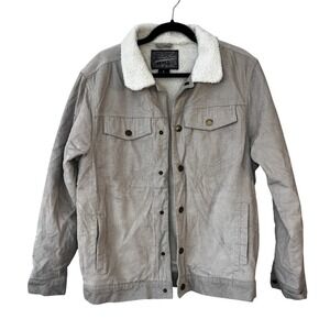 Brooklyn Sherpa Lined Corduroy Trucker Jacket Womens Size L Beige Gilmore‎ Girls